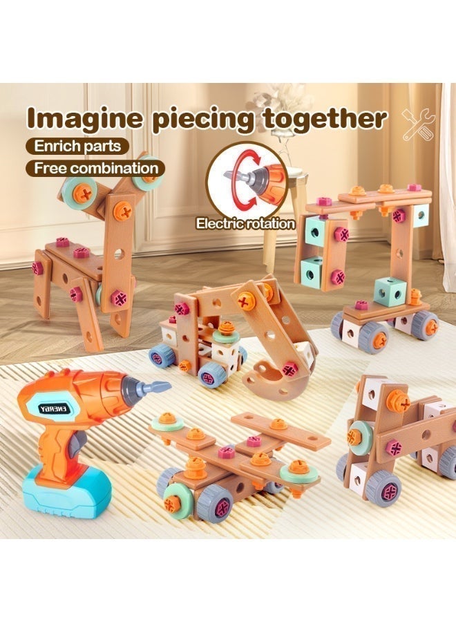 148-Piece Kids Tool Set with Electric Drill - STEM Construction Building Toys with Storage Box, Engineer Games Pretend Play Construction Tool Toys for Toddlers Ages 3+ - Image 4