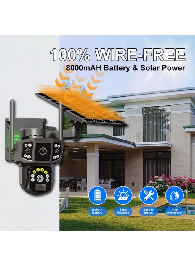 Generic Grousale Tricams 4G Solar CCTV Camera – 3-in-1 Outdoor Security Cam, Dual Lens, 2K, 360° PTZ, Motion Detection, Color Night Vision, 2-Way Talk, IP66, Supports SD Card (Up to 256GB)  - Image 4