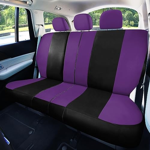 FH Group Universal Car Seat Covers Full Set for SUV Truck Sedan Vans | Waterproof All-Purpose Cloth Seat Cover Set Airbag Compatible Washable Split Bench Protector Interior Upgrade - Purple - Image 5
