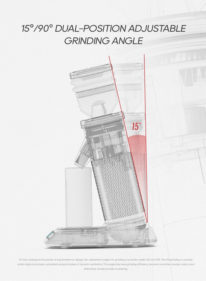 HiBREW G5 48mm Conical Burr Electric Coffee Grinder Compact Portable Coffee Bean Mill Kitchen for Espresso Turkish Coffee - Image 3