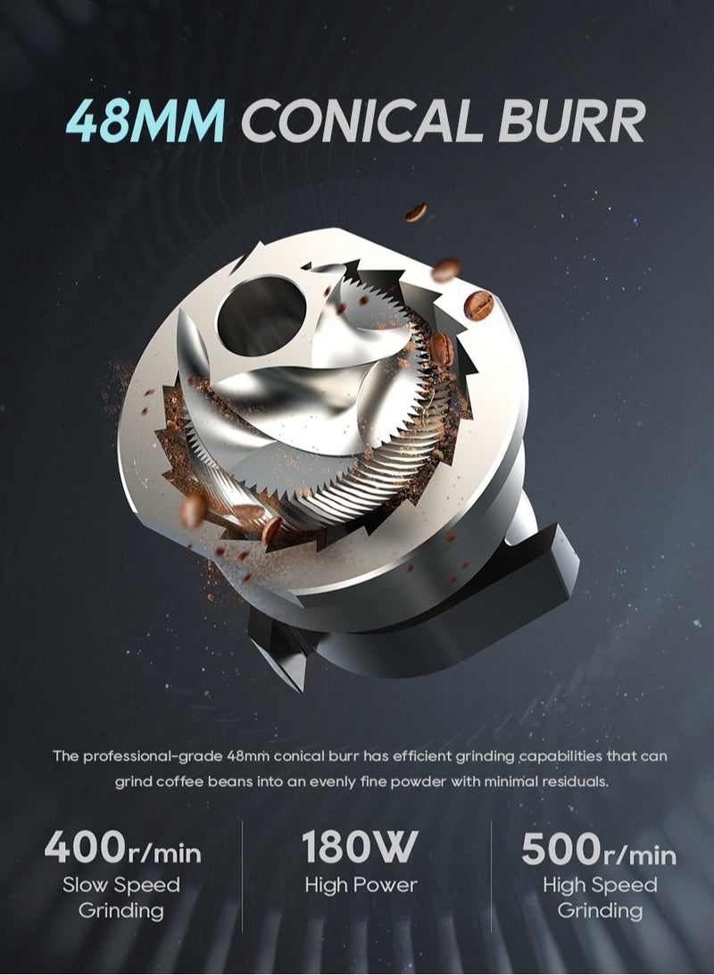 HiBREW G5 48mm Conical Burr Electric Coffee Grinder Compact Portable Coffee Bean Mill Kitchen for Espresso Turkish Coffee - Image 4