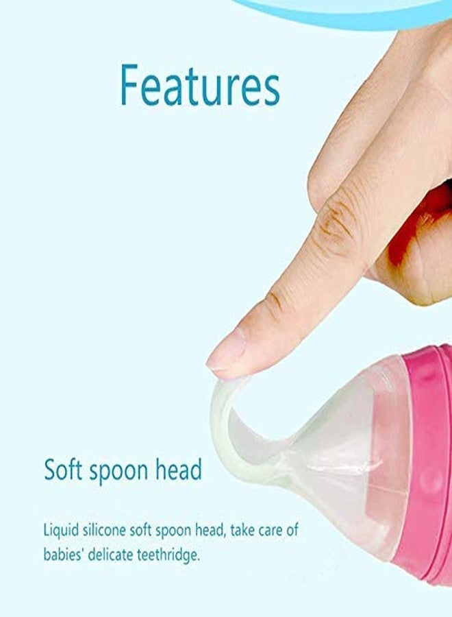 Heights Silicone Squeeze Food Feeder with Plastic Spoon (Pink) - Image 3