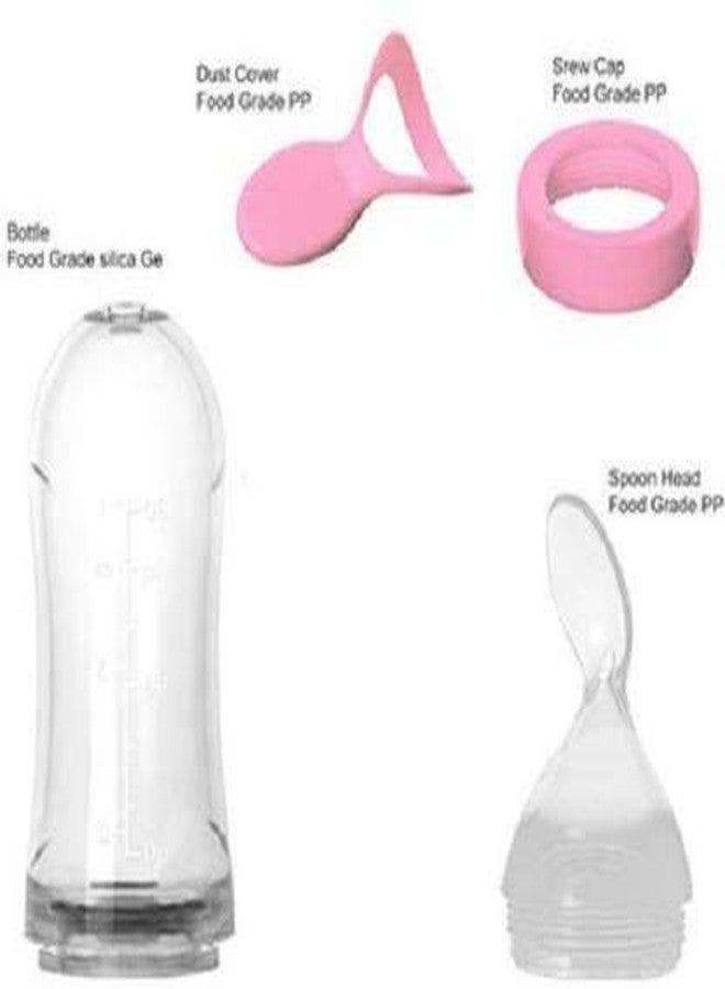 Heights Silicone Squeeze Food Feeder with Plastic Spoon (Pink) - Image 2