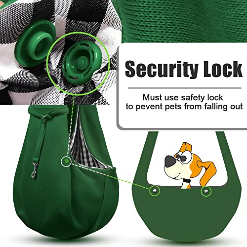 Tomkas Dog Sling Carrier for Small Dogs Puppy Carrier for Small Dogs (Emerald Green, Adjustable Strap & Zipper Pocket) - Image 2