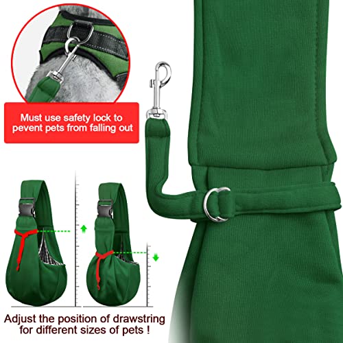 Tomkas Dog Sling Carrier for Small Dogs Puppy Carrier for Small Dogs (Emerald Green, Adjustable Strap & Zipper Pocket) - Image 3