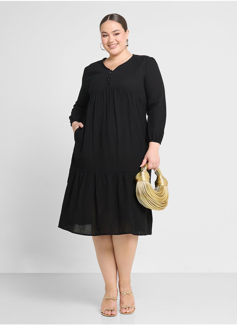 Ginger Plus V Neck A Line Dress  - Image 4