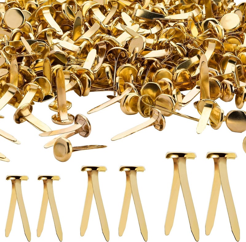 Ferraycle 500 Pieces Mini Brads Fasteners Brass Paper Fasteners Metal Round Pastel Brads for Scrapbooking Crafts DIY Projects 0.5 Inch, 0.7 Inch, 1 Inch(Gold) - Image 1