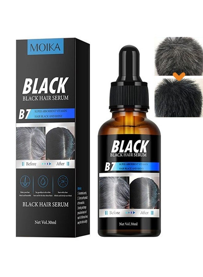 MOIKA Black Hair Serum, Polygonum Multiflorum Nourishing Serum, Natural Anti-Greying Hair Darkening Serum, for Thicker, Longer Hair, Restore Hair Natural Color 30ml - Image 1