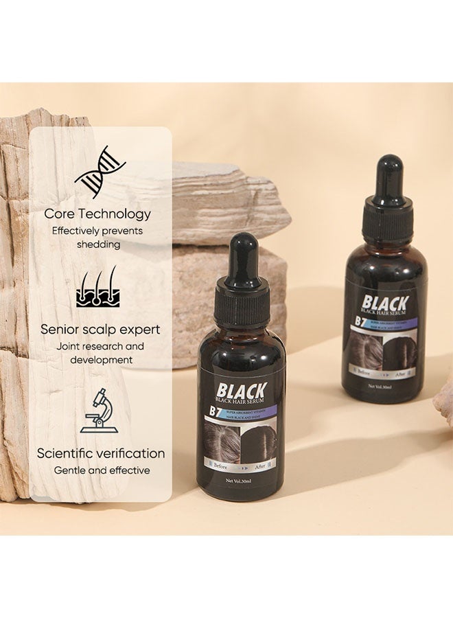 MOIKA Black Hair Serum, Polygonum Multiflorum Nourishing Serum, Natural Anti-Greying Hair Darkening Serum, for Thicker, Longer Hair, Restore Hair Natural Color 30ml - Image 3