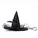 JUSTOTRY Witch Hat for Costume Party Halloween Womens Girls Black Witch Costume Hat with Roses Feathers Ironon Design Size 1PBLBlack Silk COSHAT2 - Image 3
