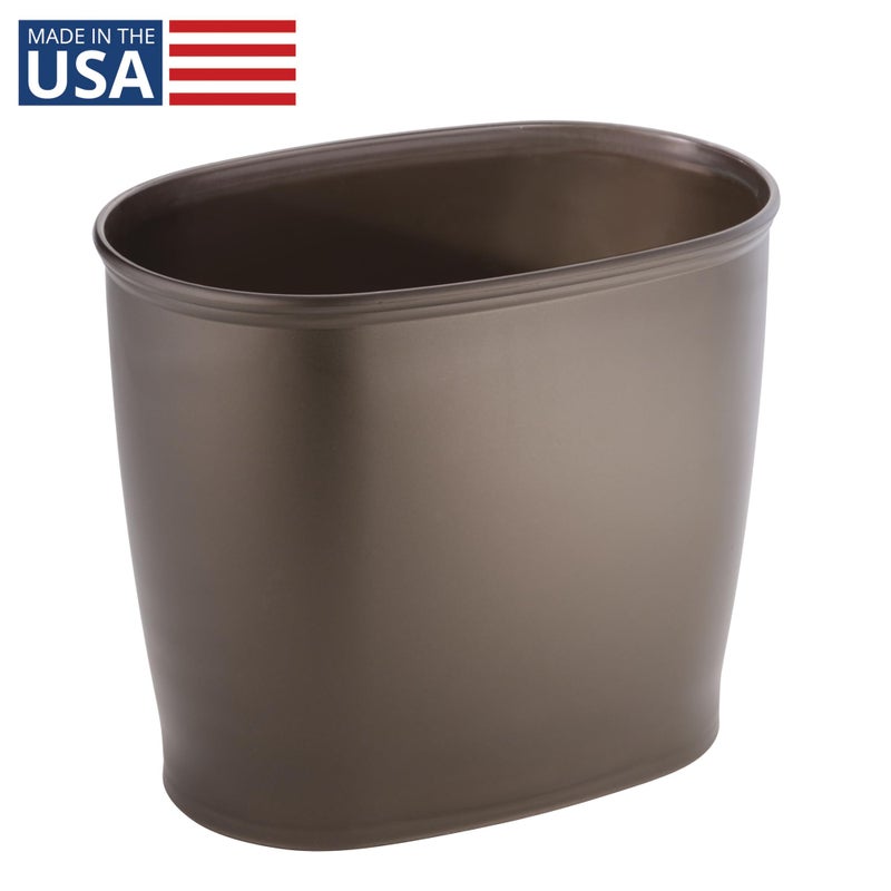 iDesign Slim Plastic Bathroom Trash Can, Small Garbage Bin for Bedroom, Office, Desk, Dorm, Bronze - Image 2