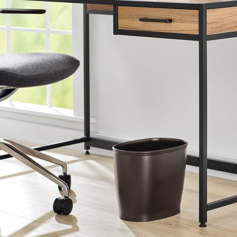 iDesign Slim Plastic Bathroom Trash Can, Small Garbage Bin for Bedroom, Office, Desk, Dorm, Bronze - Image 5