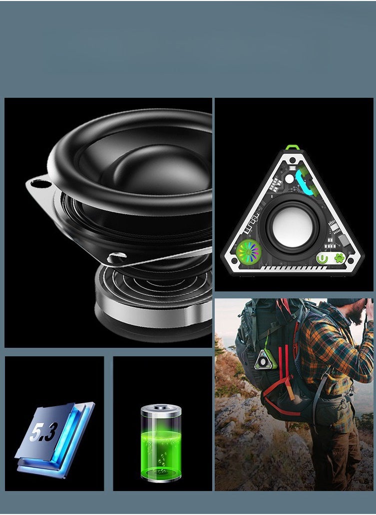 Generic Triangular portable mini bluetooth speaker, music player, suitable for outdoor or indoor use, light weight, can be hung on bags, can be used as decoration  - Image 3
