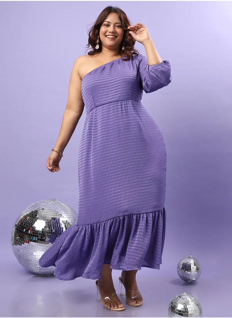 انستافاب بلس Women's Purple Self-Design Dress