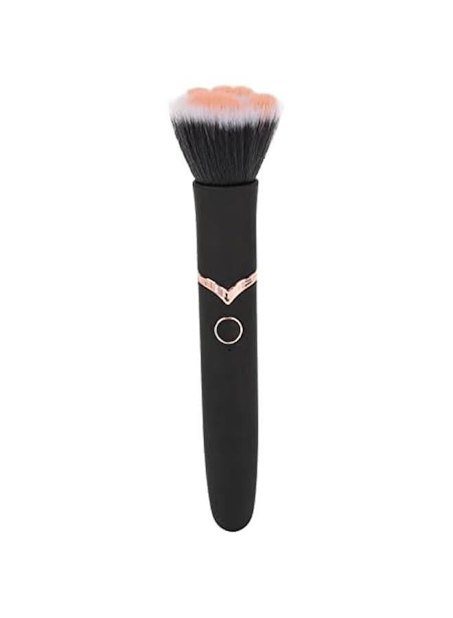 Generic Portable Waterproof Blush Makeup Brush, Loose Powder Brush, 10 Gears Vibration Electric Massage Brush Black - Image 1