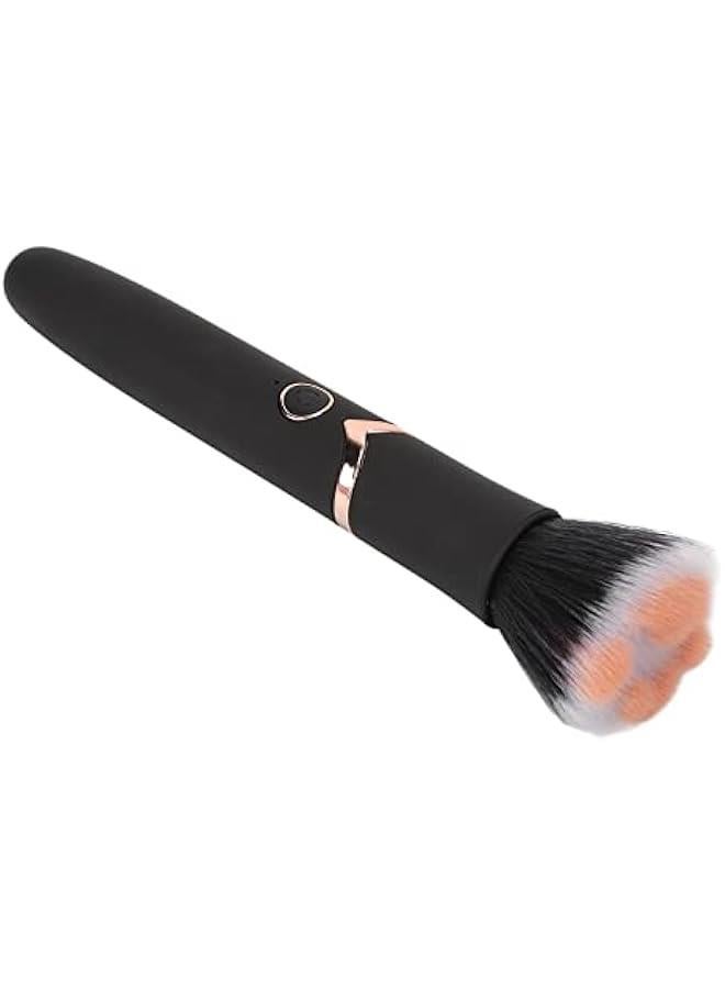 Generic Portable Waterproof Blush Makeup Brush, Loose Powder Brush, 10 Gears Vibration Electric Massage Brush Black - Image 3