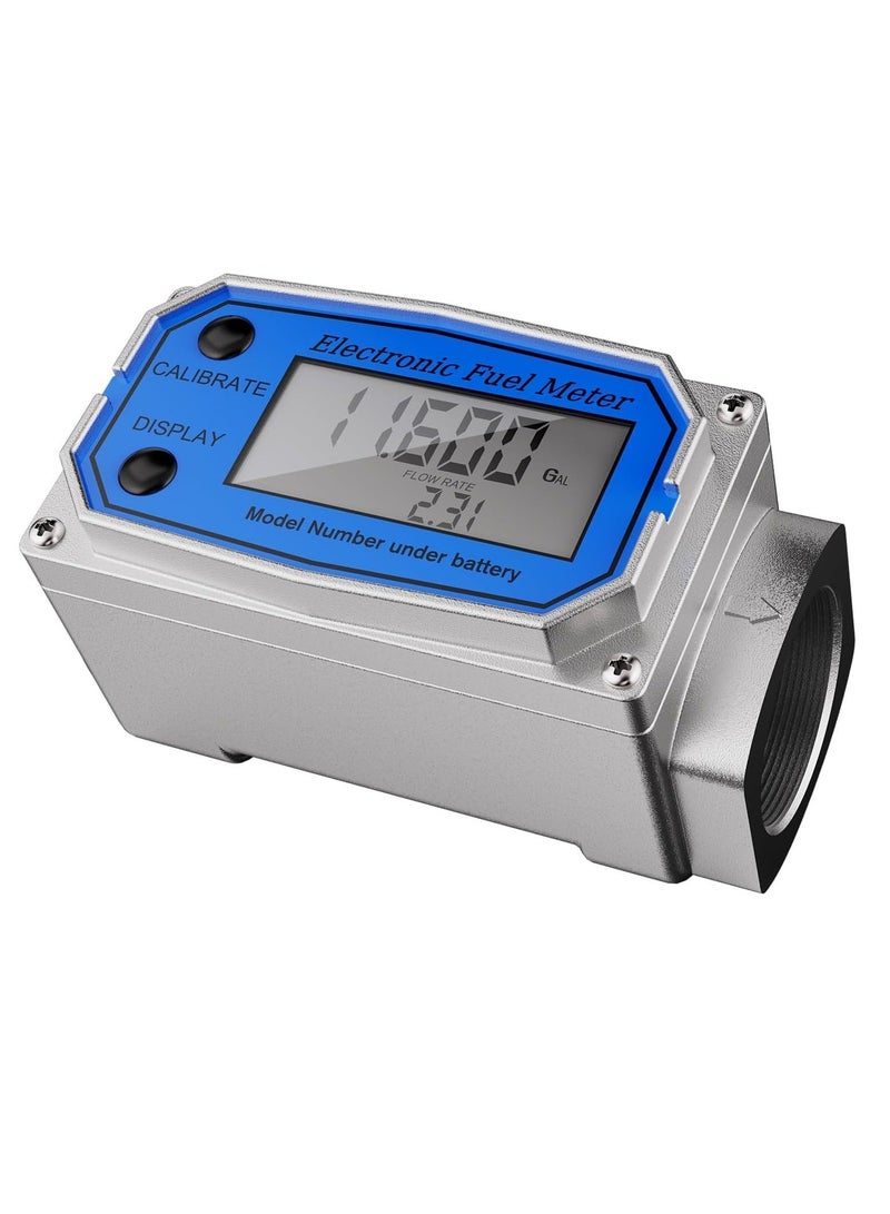 1-Inch Waterproof GPI Digital Flow Meter - Engineered with Aluminum Alloy - Fuel Meter with Auto On  Off Function - Turbine Flow Meter  Digital Gas Meter for Industrial Use - Image 1