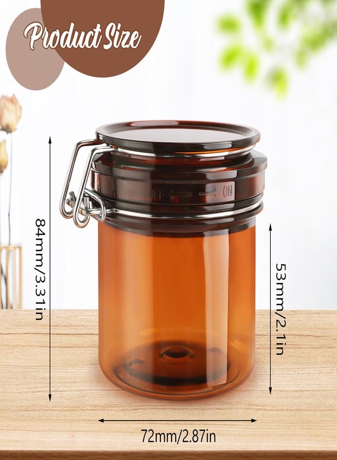 BOSMIOW 4Pcs 220ml/7.8oz PET Plastic Amber Storage Jar Sealed Container Facial Mask Jars Wide Mouth Canning Jars with Hermetic Sealed Hinged Airtight Lid for Cream Lotion Bath Salts Spices - Image 2
