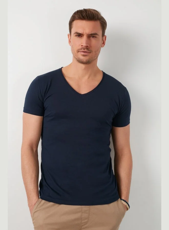 Buratti Cotton Slim Fit V Neck Basic T Shirt Men's T SHIRT 5412001