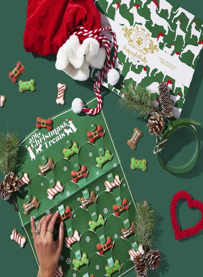 Thoughtfully Pets, 24 Days of Christmas, Dog Advent Calendar 2024, Individually Wrapped Gingerbread Flavored Christmas Dog Treats in Bone Shapes, Set of 24 - Image 4