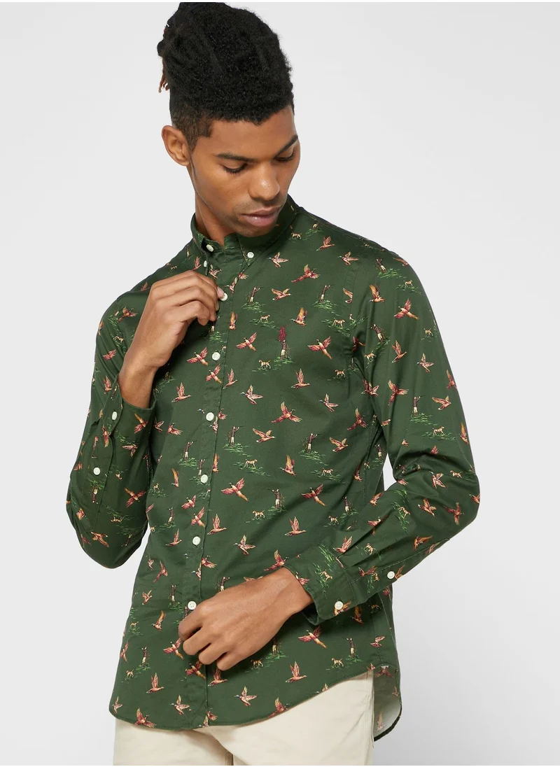 POLO RALPH LAUREN Pheasant Print Slim Fit Shirt