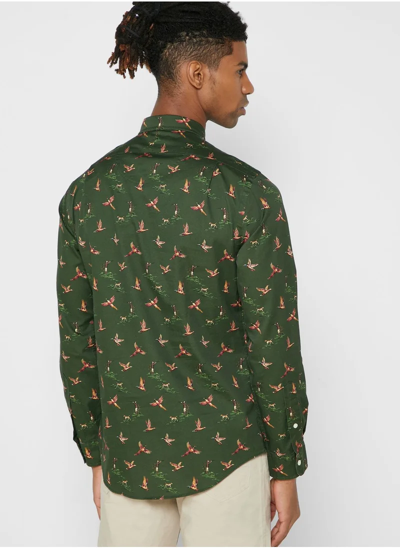 POLO RALPH LAUREN Pheasant Print Slim Fit Shirt
