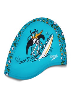 speedo Kids' Learn to Swim Printed Swim Cap Blue  - Image 1
