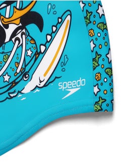 speedo Kids' Learn to Swim Printed Swim Cap Blue  - Image 3