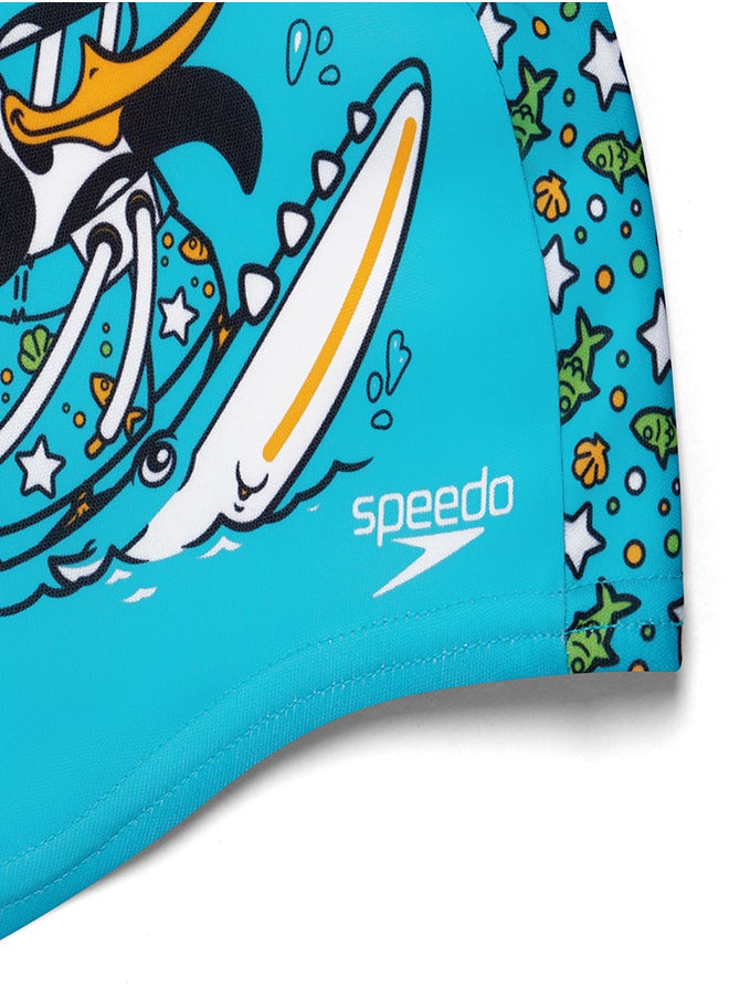 speedo Kids' Learn to Swim Printed Swim Cap Blue  - Image 3
