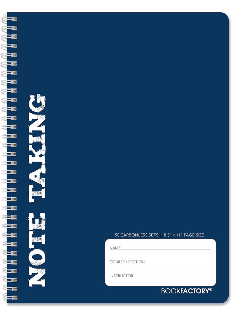 BookFactory BookFactory Note Taking NotebookStudent Note Taker Carbonless Notebook 50 Sets of 8 12 x 11 Pages  100 Sheets Total  WireO Bound LOG0507CWD NoteTaking  - Image 1