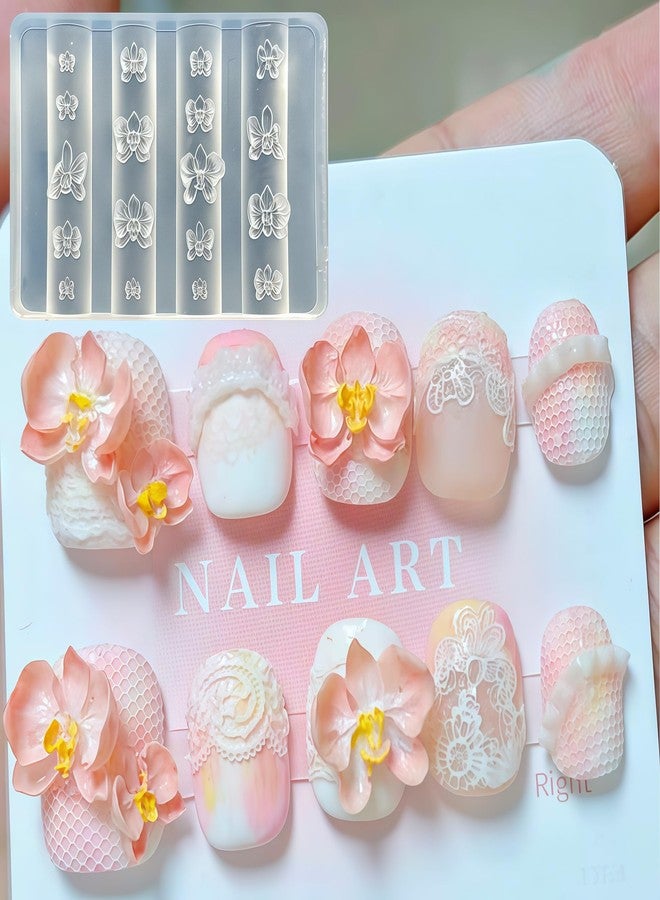 BHCCXZ 5Pcs 3D Flowers Spring Nail Art Mold Arts Lotus Cherry Phalaenopsis Orchid Molds for Accessories Supplies Y2K Silicone Tools Nails - Image 3