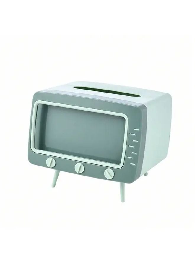 Green Multifunctional TV Tissue Box Holder With Phone Stand Storage - Image 1