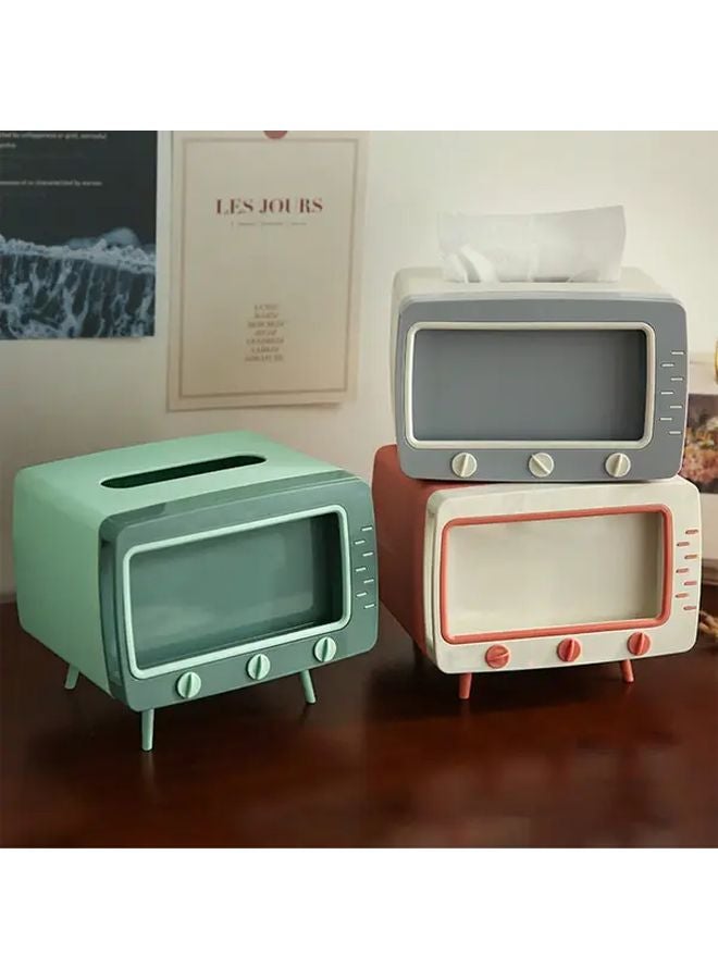 Green Multifunctional TV Tissue Box Holder With Phone Stand Storage - Image 4