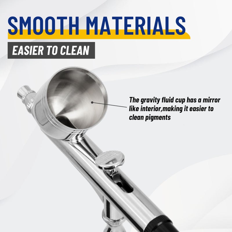 Fengda تمبرتيك بروفيشينال دابل أكشن إيربروش BD-130 مزود بفوهات وإبر 0.3 مم لتزيين الكعك، الرسم، الوشم، فن النماذج، الحرف اليدوية وغيرها - Image 5