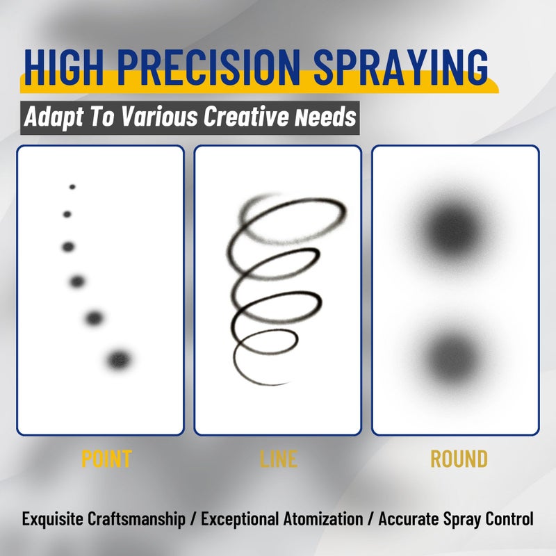 Fengda تمبرتيك بروفيشينال دابل أكشن إيربروش BD-130 مزود بفوهات وإبر 0.3 مم لتزيين الكعك، الرسم، الوشم، فن النماذج، الحرف اليدوية وغيرها - Image 4