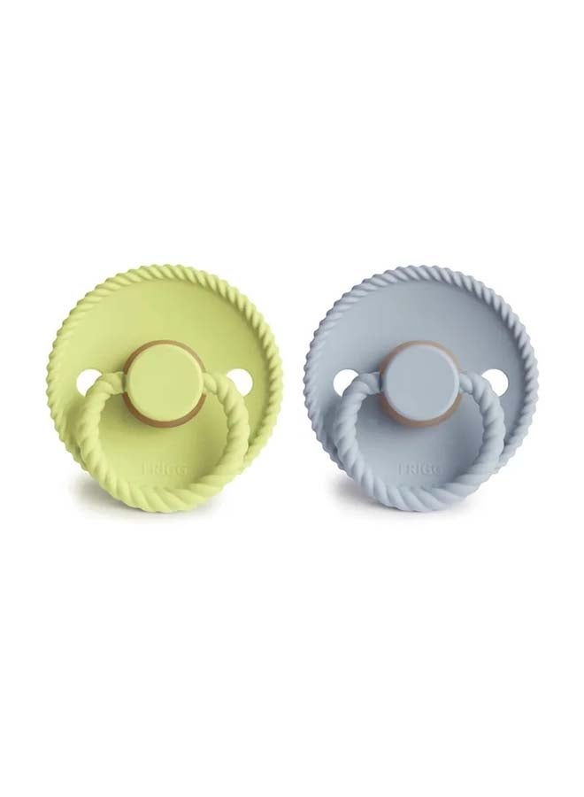 FRIGG لهاية FRIGG من السيليكون بحبل للأطفال 0-6 أشهر 2-Pack شاي أخضر/أزرق باودر - الحجم 1 - Image 2