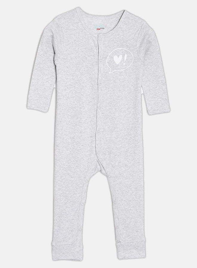 Broon Boys & Girls Grey and Black Printed Sleepsuit | Premium Organic Cotton | Full Sleeves with Print | Bottom Fully Openable | Infant Wear | Skin Friendly | Chemical Free | Pack of 2 - Image 3