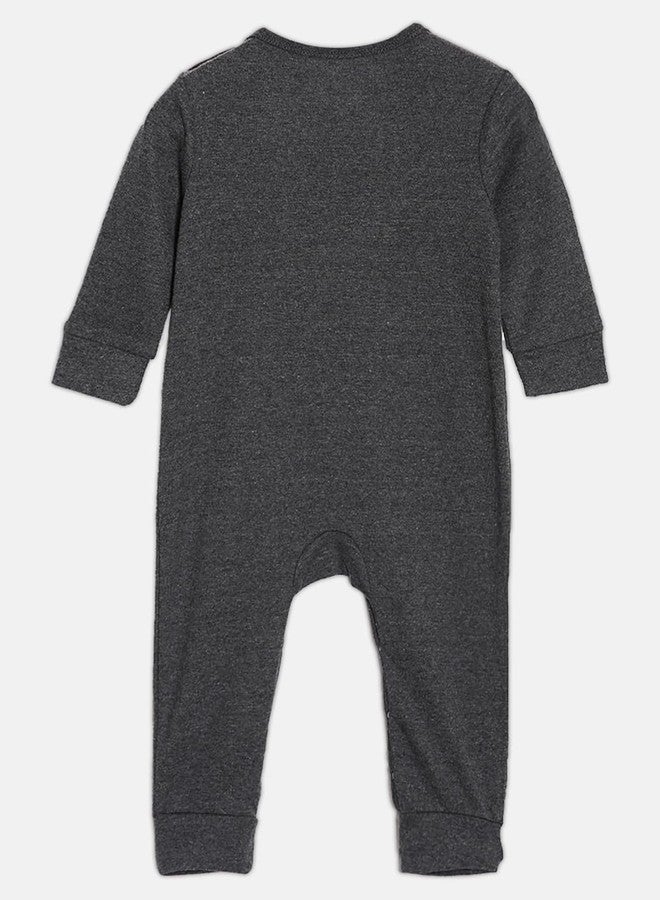 Broon Boys & Girls Grey and Black Printed Sleepsuit | Premium Organic Cotton | Full Sleeves with Print | Bottom Fully Openable | Infant Wear | Skin Friendly | Chemical Free | Pack of 2 - Image 4
