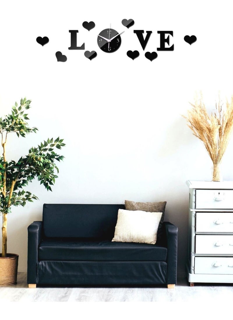 HELLOVE Love Wall Clock Heart Wooden Wall Clock Wall Decor  - Image 1
