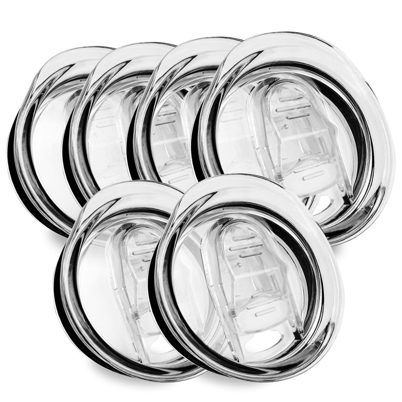 XccMe XccMe 30oz Skinny Tumbler Replacement Lids 6 Pack,Spill Proof Splash Resistant Silicone Sliding Covers,Straw Friendly,  - Image 1