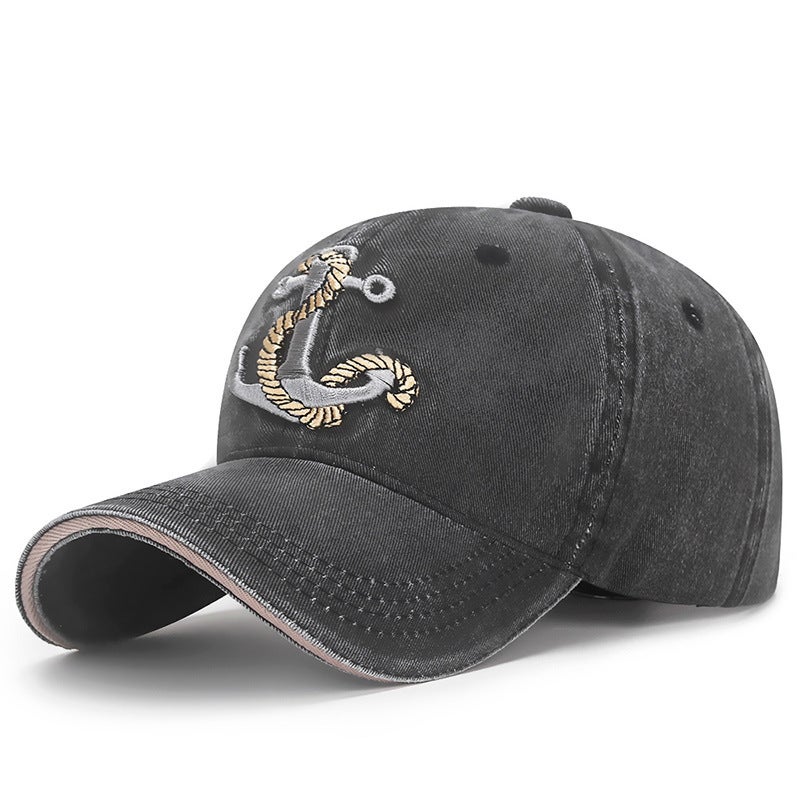 New Coated Washed Distressed Baseball Cap Unisex Casual Soft-Top Sun Hat Trendy Black - Image 1