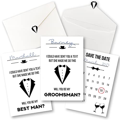 STOFINITY 10 Groomsmen Proposal Cards Set 8 Will You Be My Groomsman Proposal Gifts for Wedding 2 Best Man Proposal Gifts Funny Asking Groomsman Card Suit Up Groomsmen Gift Box Invitation Ideas