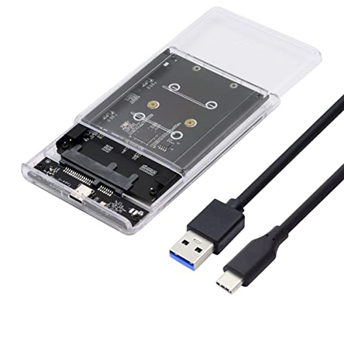 xiwai Dual NGFF B+M-Key M.2 SSD Card JOBD Raid0 Span Bridge to USB3.0 Type-C USB-C 2.5inch SATA Combo Enclosure - Image 1