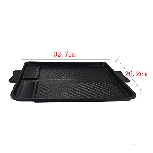 CHYIR Korean-Style Non-Stick Smokeless Rectangular Grill Pan Baking Tray Barbecue Plate for Indoor Outdoor BBQ - Image 2