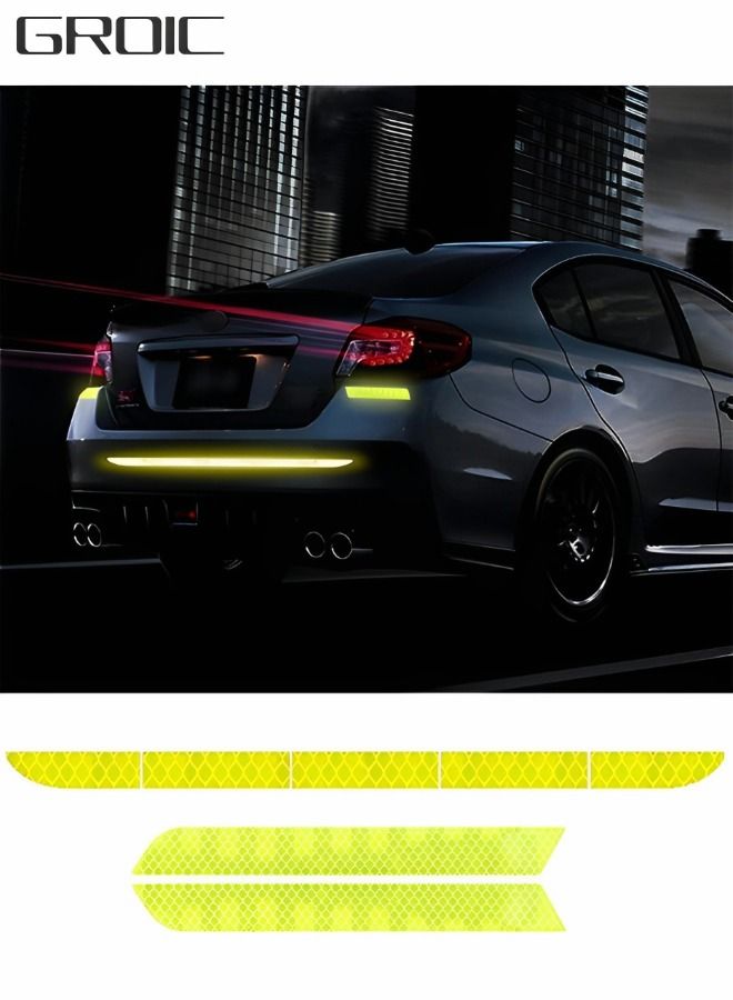 GROIC 7 Pcs Auto Strong Reflective Stickers, Car Bumper Trunk Night Visibility Waterproof Self Adhesive Stickers - Image 1