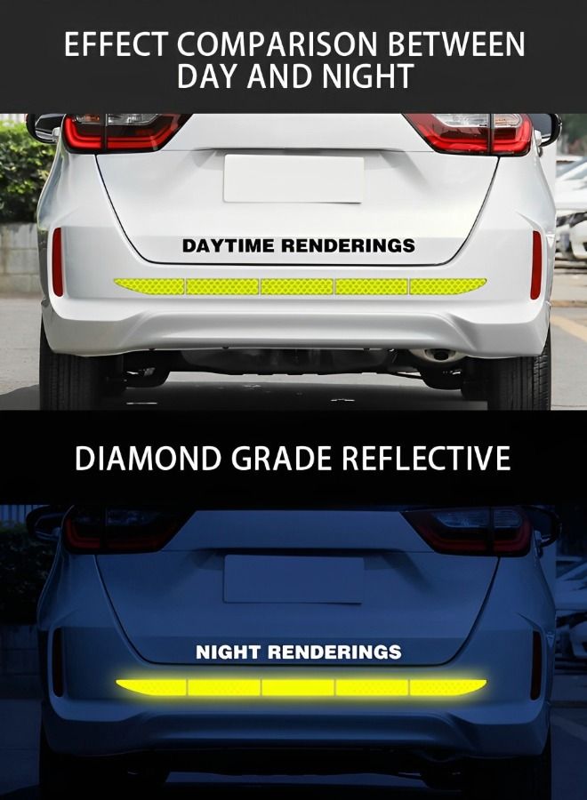 GROIC 7 Pcs Auto Strong Reflective Stickers, Car Bumper Trunk Night Visibility Waterproof Self Adhesive Stickers - Image 4