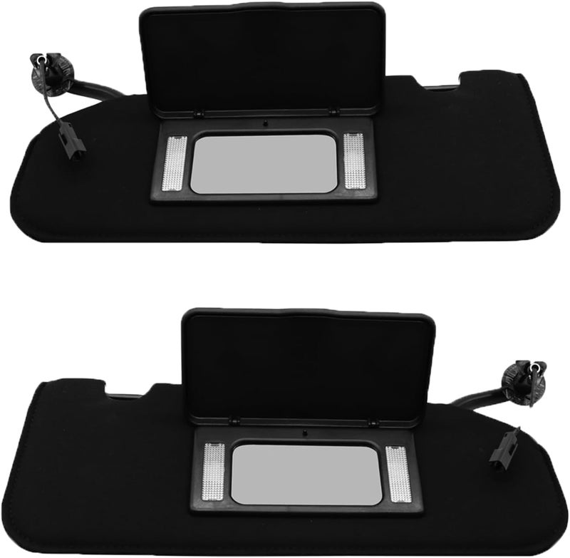Aspaton Black Left + Right Side Sun Visors with Vanity Mirror for Corvette 2005-2013 - Image 1