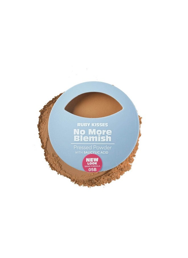Ruby Kisses - No More Blemish Face Powder With Salicylic Acid Korean Makeup Matte Finish Full Coverage Pressed Powder (Cafe Caramel) - Image 1