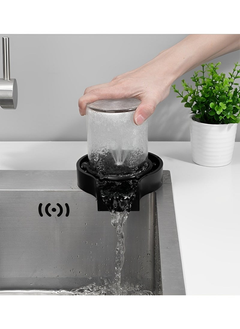 REOCLE - Metal Faucet Glass Rinser for Kitchen Sinks & Bottle Washer & Kitchen Sink Accessories & Stainless Steel & Brush Nickel - Image 1