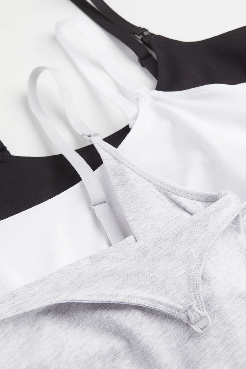H&M MAMA 3-pack nursing vest tops